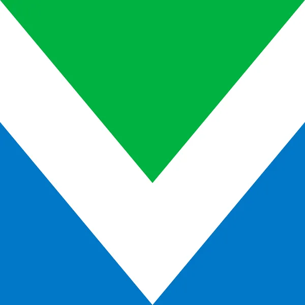 The International Vegan Flag, adopted in 2017, is composed of three interlocking triangles. Two blue triangles represent the sea and sky, while one green triangle represents the land. Together, they create a white 'V' in the middle, standing for veganism and unity.